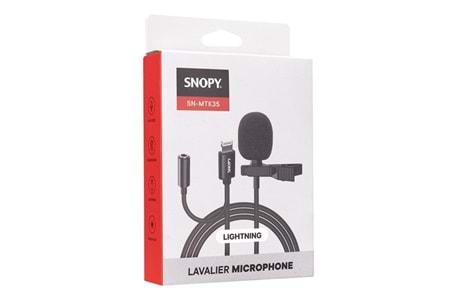 Snopy SN-MTK35 Siyah Lightning Tik-Tok Akıllı Telefon Kulaklık Çıkışlı Yaka Mikrofonu