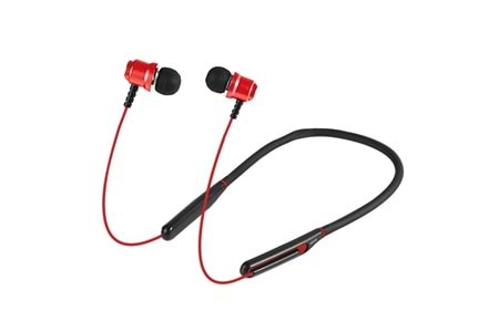 Asonic AS-XBK65 Kırmızı Boyun Askılı Mıknatıslı Bluetooth TF Kart Spor Kulak içi Kulaklık