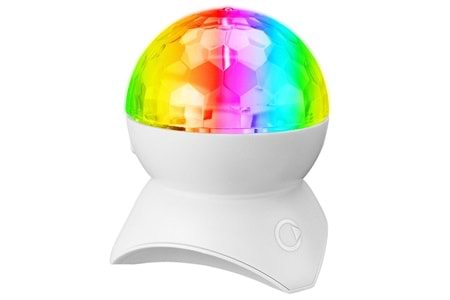 Mikado MD-X740 Beyaz Şarjlı BT-TF Cart-USB Tavan Led Işıklı Disko Topu Speaker Hoparlör