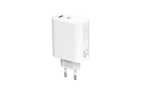 S-LINK SL-EC69 GAN PD 65W / QC 18W Type USB-C +USB A Hızlı Beyaz EV/NOTEBOOK Şarj Adaptör