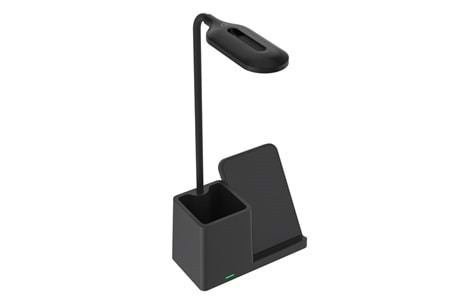 S-LINK SL-M9054 Siyah TypeC 15W Kablosuz Şarj Cihazı Kalemlikli Masa Lambası