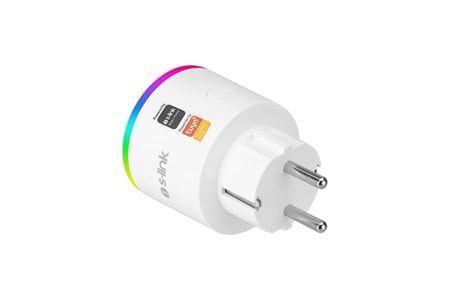 S-link SL-03 16A Akım Korumalı Akıllı Priz RGB Işıklı 2.4 G WIFI&BT TUYA Destekli