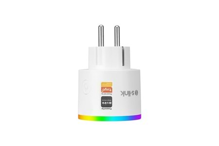 S-link SL-03 16A Akım Korumalı Akıllı Priz RGB Işıklı 2.4 G WIFI&BT TUYA Destekli