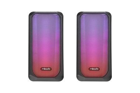 MIKADO MD-356 2.0 5Wx2CH RGB Ledli Siyah USB Multimedia Oyuncu Speaker Hoparlör