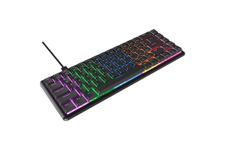 Rampage REBEL Siyah Low Profile RED SWITCH US Layout Rainbow Mekanik Gaming Oyuncu Klavye