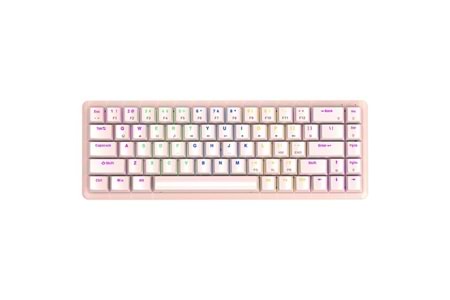 Rampage REBEL Pembe Low Profile RED SWITCH Mekanik Gaming Oyuncu Klavye US Layout Rainbow