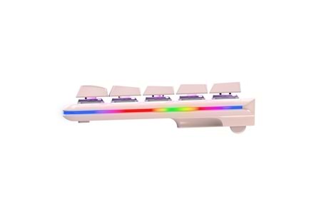 Rampage REBEL Pembe Low Profile RED SWITCH Mekanik Gaming Oyuncu Klavye US Layout Rainbow