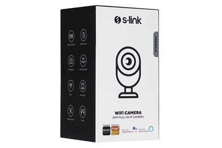 S-link SL-IND01 3.0 MP IP Smart HD Lens 3.6mm Dual Band Wifi Network TF Card Güvenlik Kamerası Tuya