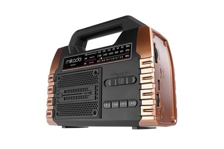 Mikado MDR-325 Ahşap USB- TF Destekli FM/AM/SW/BT+SOLAR+Power Bank 3 Band Klasik Radyo