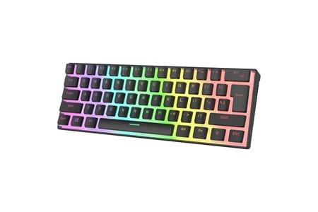 Rampage RADIANT K11 Siyah Type-C Bağlantılı RGB Puding Tuşlu US Layout Red Switch Gaming Oyuncu Klavye