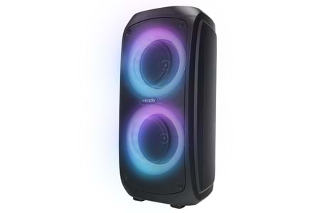 MIKADO MD-11BT Siyah 20*2 40W RGB Işıklı Kablosuz Mikrafonlu Taşınabilir Speaker Hoparlör