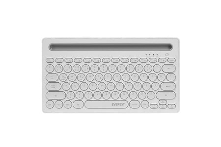 Everest KB-BT84 Beyaz/Gri Bluetooth Ultra İnce+Şarjlı Q Mac/Win/Android/Ios Uyumlu Kablosuz klavye