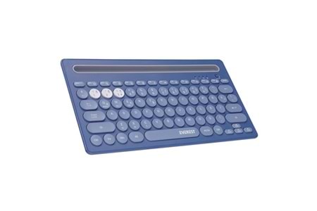 Everest KB-BT84 Mavi/Gri Bluetooth Ultra İnce+Şarjlı Q Mac/Win/Android/Ios Uyumlu Kablosuz klavye