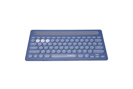 Everest KB-BT84 Mavi/Gri Bluetooth Ultra İnce+Şarjlı Q Mac/Win/Android/Ios Uyumlu Kablosuz klavye