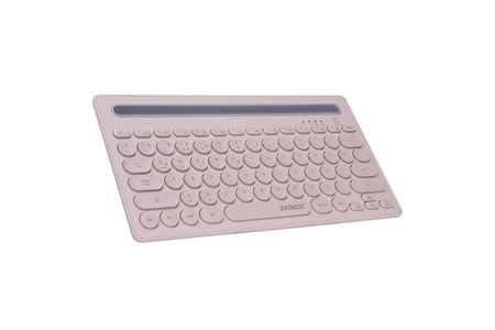 Everest KB-BT84 Pembe/Gri Bluetooth Ultra İnce+Şarjlı Q Mac/Win/Android/Ios Uyumlu Kablosuz klavye