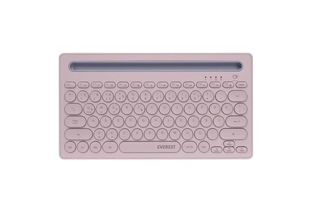 Everest KB-BT84 Pembe/Gri Bluetooth Ultra İnce+Şarjlı Q Mac/Win/Android/Ios Uyumlu Kablosuz klavye