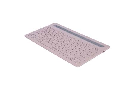 Everest KB-BT84 Pembe/Gri Bluetooth Ultra İnce+Şarjlı Q Mac/Win/Android/Ios Uyumlu Kablosuz klavye