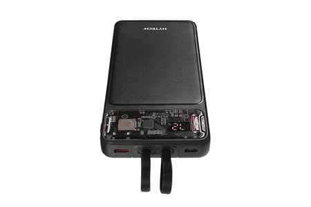 HYTECH H120 10000mAh HSC22.5W PD20W+QC3.0 18W Siyah LCD Şeffaf Taşınabilir Pil Şarj Cihazı Powerbank