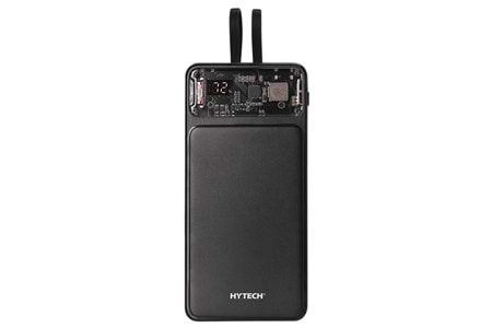 HYTECH H120 10000mAh HSC22.5W PD20W+QC3.0 18W Siyah LCD Şeffaf Taşınabilir Pil Şarj Cihazı Powerbank