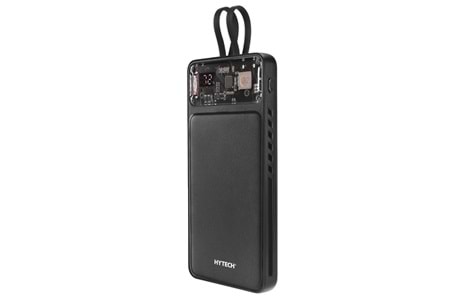HYTECH H120 10000mAh HSC22.5W PD20W+QC3.0 18W Siyah LCD Şeffaf Taşınabilir Pil Şarj Cihazı Powerbank