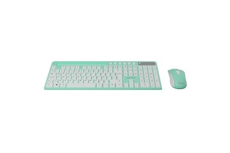 EVEREST KM-730 Yeşil/Beyaz Kablosuz Q Multimedia Klavye + Mouse Set