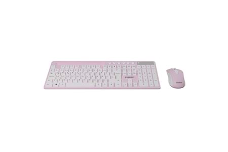 Everest KM-730 Pembe/Beyaz Kablosuz Q Multimedia Klavye + Mouse Set