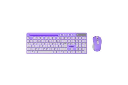 Everest KM-730 Mor/Beyaz Kablosuz Q Multimedia Klavye + Mouse Set