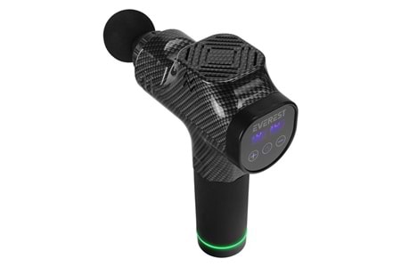 Everest EV-MT51 12V Dijital Karbon Fiber/Siyah 2500 mAh Kablosuz Profesyonel Sporcu 30 Kademeli Hız 7 Başlıklı Masaj Tab