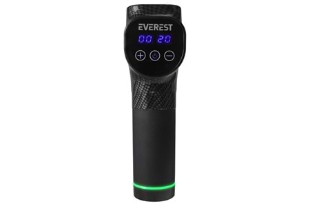 Everest EV-MT51 12V Dijital Karbon Fiber/Siyah 2500 mAh Kablosuz Profesyonel Sporcu 30 Kademeli Hız 7 Başlıklı Masaj Tab