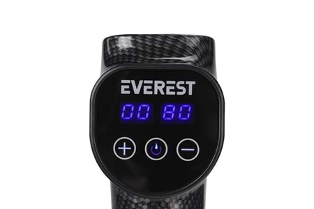 Everest EV-MT51 12V Dijital Karbon Fiber/Siyah 2500 mAh Kablosuz Profesyonel Sporcu 30 Kademeli Hız 7 Başlıklı Masaj Tab
