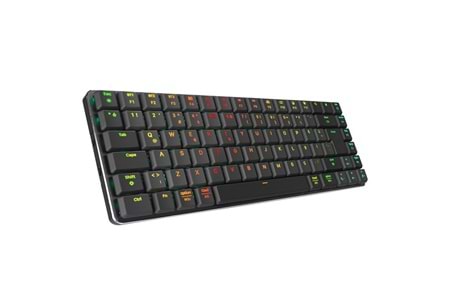 RAMPAGE W-GRANITE Siyah/Gri Low Profile BLUE SWITCH Q RGB Kablosuz+ BT Mekanik Gaming Oyuncu Klavye