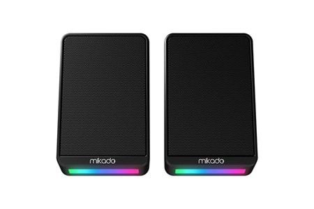MIKADO MD-178 2.0 3W*2 Siyah RGB Aydınlatmalı USB + 3.5mm USB 5V Speaker Hoparlör
