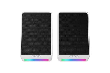 MIKADO MD-178 2.0 3W*2 Beyaz RGB Aydınlatmalı USB + 3.5mm USB 5V Speaker Hoparlör