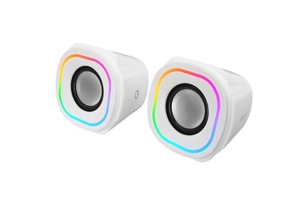 MIKADO MD-180 2.0 3W*2 Beyaz RGB Aydınlatmalı USB + 3.5mm USB 5V Speaker Hoparlör