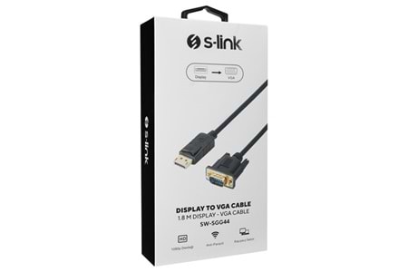 S-LINK 1.8metre SW-SGG44 Dp-VGA Görüntü Kablosu