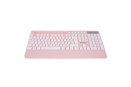 Everest KM-9676 Kablosuz Beyaz/Pempe Multimedya Tablet-Telefon Standlı Klavye + Mouse Set