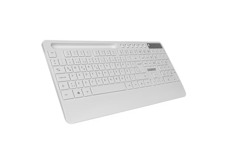 EVEREST KM-9676 Beyaz Multimedya Tablet-Telefon Standlı Klavye + Mouse Set