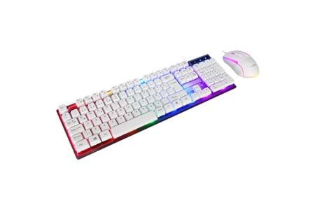 Everest KM-198 Luminax Beyaz Gökkuşağı Aydınlatmalı Q Gaming Oyuncu Klavye + Mouse Set