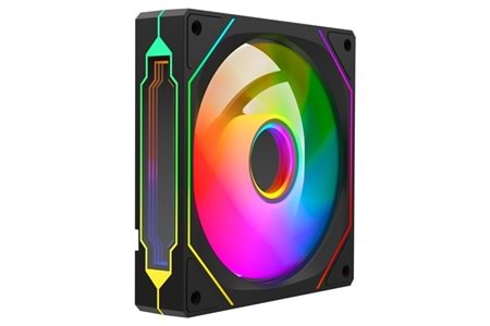 RAMPAGE 7C-120S Double Ring Aynalı ARGB Siyah Kasa Fanı
