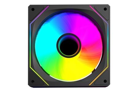 RAMPAGE 7C-120S Double Ring Aynalı ARGB Siyah Kasa Fanı
