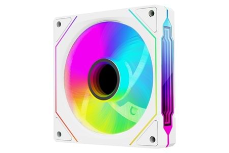 Rampage 7C-120B 120*120*25mm Double Ring Aynalı ARGB Beyaz Kasa Fanı