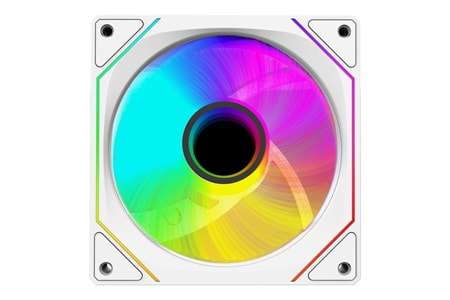 Rampage 7C-120B 120*120*25mm Double Ring Aynalı ARGB Beyaz Kasa Fanı