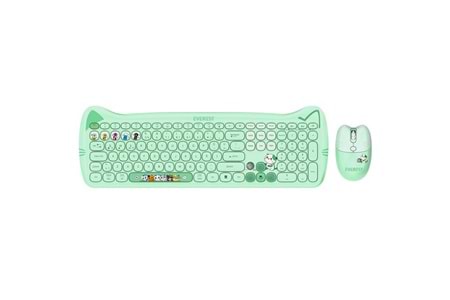 Everest KM-6283 CATTY Renkli Tuşlu Yeşil 2.4 ghz + BT Kablosuz Q Multimedia Klavye + Mouse + Pad Set