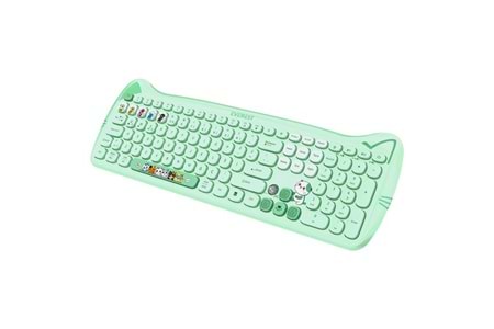 Everest KM-6283 CATTY Renkli Tuşlu Yeşil 2.4 ghz + BT Kablosuz Q Multimedia Klavye + Mouse + Pad Set