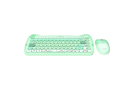 Everest KM-6285 CATTY MINI Renkli Tuşlu Yeşil 2.4 ghz + BT Kablosuz Q Multimedia Klavye + Mouse Set