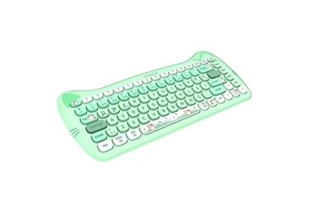 Everest KM-6285 CATTY MINI Renkli Tuşlu Yeşil 2.4 ghz + BT Kablosuz Q Multimedia Klavye + Mouse Set