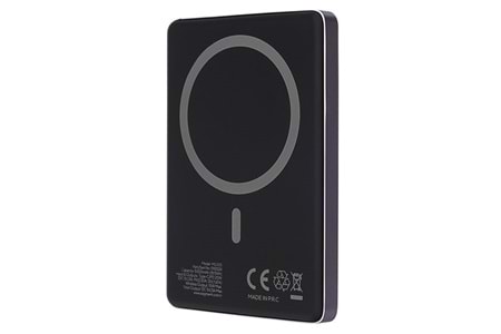 S-LINK MG105 5000mAh PD20W Magsafe 15W Kablosuz Type-C Mor Taşınabilir Metal Şarj Cihazı Powerbank
