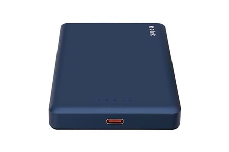 S-LINK MG110 10000mAh PD20W Magsafe 15W Kablosuz Type-C Mavi Taşınabilir Metal Şarj Cihazı Powerbank