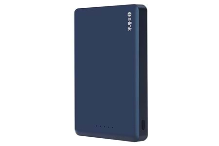 S-LINK MG110 10000mAh PD20W Magsafe 15W Kablosuz Type-C Mavi Taşınabilir Metal Şarj Cihazı Powerbank