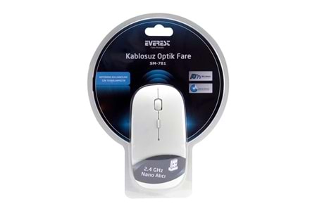 Everest SM-781 Beyaz Optik Nano Receive Kablosuz Mouse